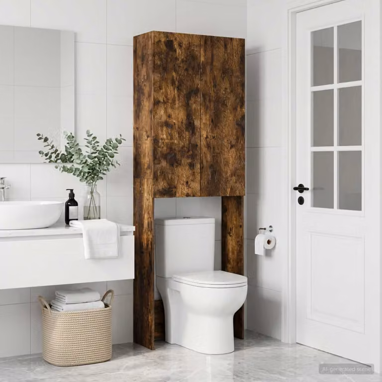 Mobile Bagno Moderno vidaXL DELFT Rovere Fumo, L/P/H: 66 x 25,5 x 190 cm