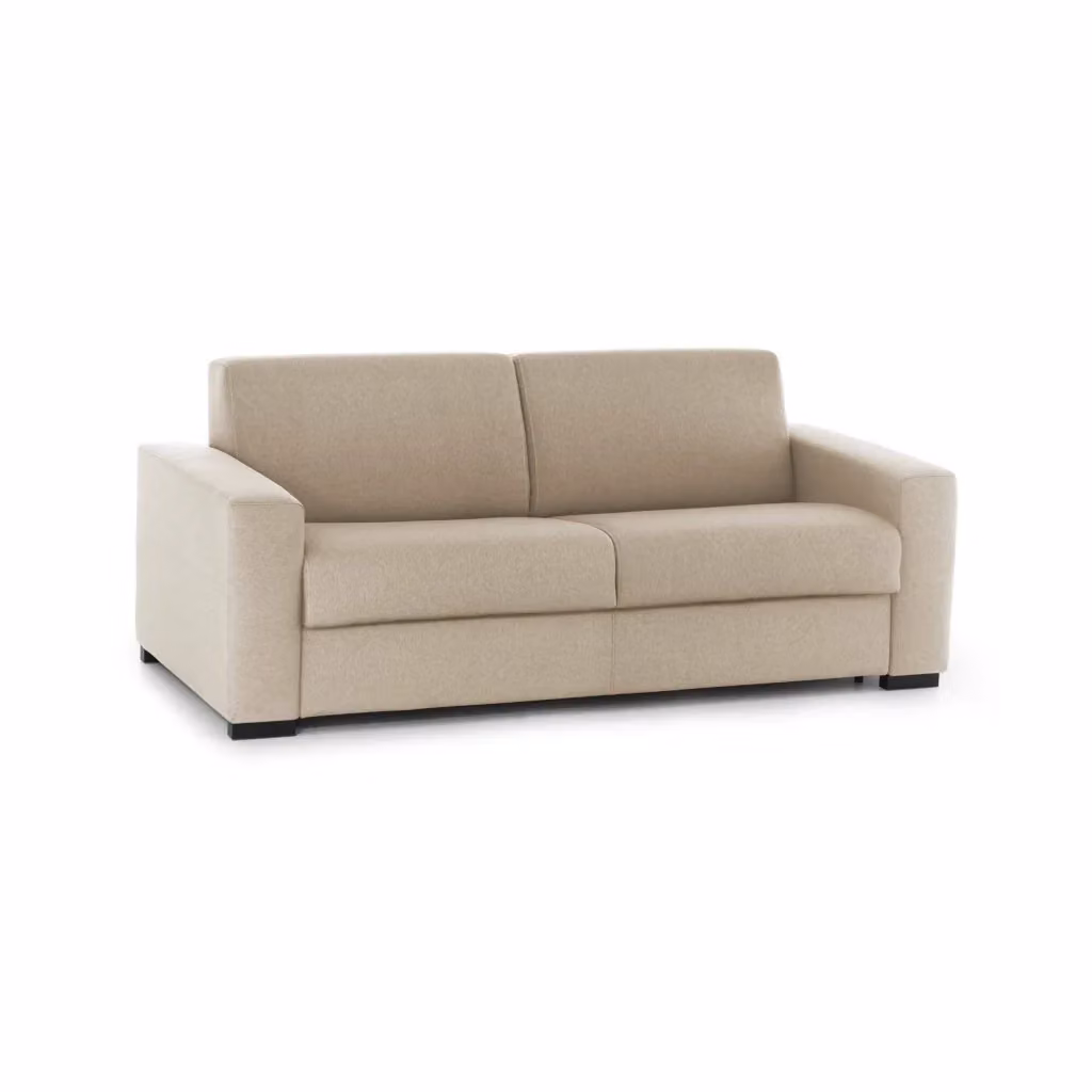 Divano Letto Akito Talamo Italia, Sofà 2 Posti Moderno in Tessuto con Apertura Girevole e Braccioli Slim, Beige, L: 180 cm, H: 90 cm, P: 95 cm – 2