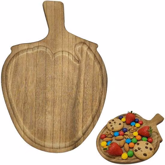 Tavolo per snack in legno - Tavolo decorativo per servizio - Piatto per servizio snack - Legno - Resistente - Decorativo - Creativo - Servizio per snack
