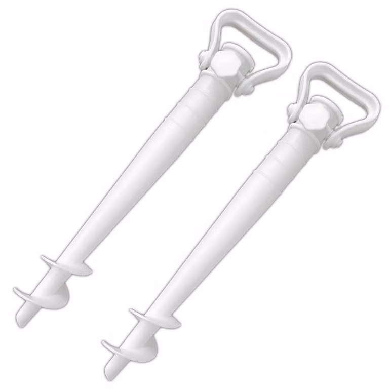 Set da 2 supporti per ombrelloni con tasselli da terra; supporti per ombrelloni da fissare nel terreno; supporti universali in plastica per ombrelloni da 20-37 mm