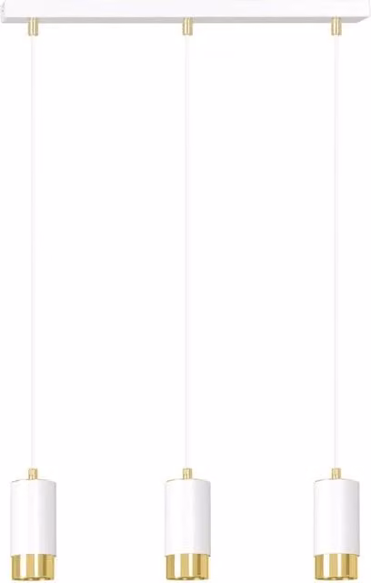 Lampadario a soffitto moderno Luceart-Classic con 3 luci a cilindro in acciaio inossidabile bianco e oro – 1