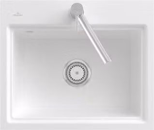 Lavello rettangolare Villeroy&Boch, lavello in Vetroceramica Subway Style 60 S Graphite 60x51cm, larghezza base 60cm