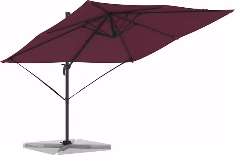 Parasol Roma Rosso 286 x 284 x 265 cm Alluminio e Poliestere