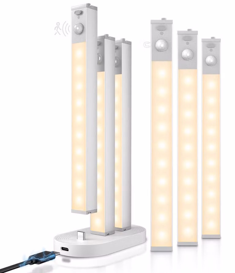 Lampada da armadio con sensore di movimento, piccola illuminazione a LED per armadi