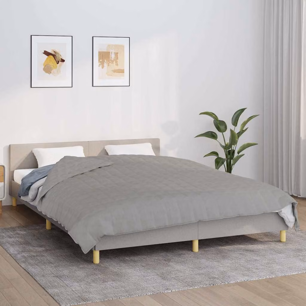 Coperta Ponderata vidaXL Grigia in Microfibra e Cotone, L 200 cm x P 225 cm, 13 kg