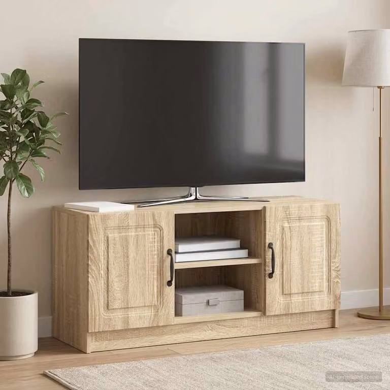 Mobile TV vidaXL Rovere Sonoma Marrone in Legno Ingegnerizzato L: 102 cm, P: 34,5 cm, H: 47 cm