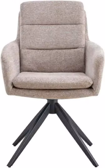 Set di 2 poltrone KAVINA – Tessuto sabbia – Gambe in metallo – Con braccioli – Comfort moderno e naturale