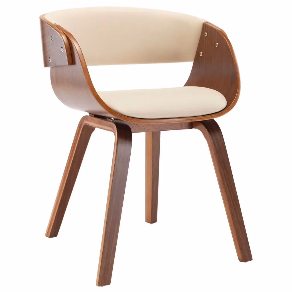 Sedia da Pranzo Moderna vidaXL in Legno e Similpelle Beige e Marrone – 2