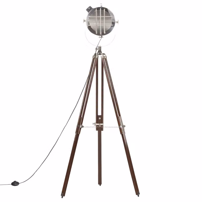 vidaXL Lampada a treppiede in legno massiccio di mango 180 cm