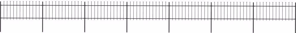 Maison Exclusive - Recinzione da Giardino con Punta a Lancia in Acciaio 1248x80 cm Nero