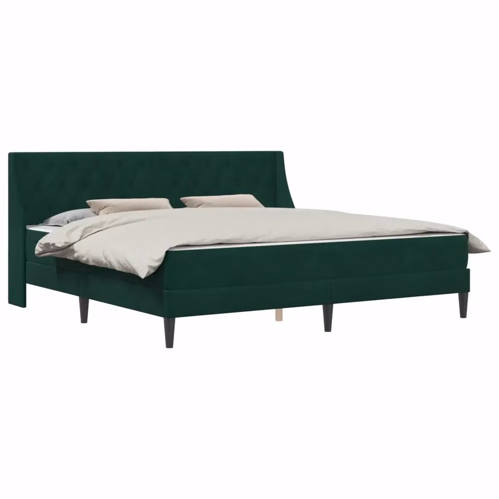 Letto moderno con struttura imbottita in velluto verde vidaXL L/P/H: 204 x 200 x 280 cm – 2