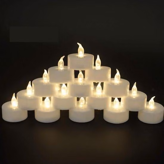 Ghirlande luminose a LED realistiche - Effetto tremolante - Senza fiamma - Decorazioni festive - Bianco caldo - Alimentate a batteria