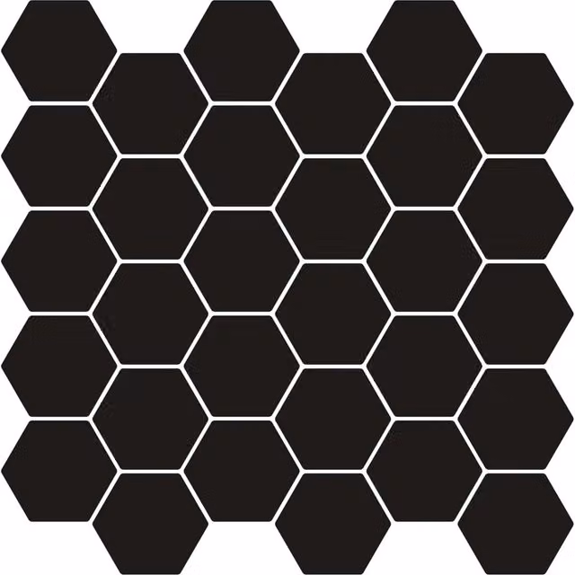 Set di 50 piastrelle esagonali vidaXL in plastica colore nero L/P: 30 x 30 cm – 1