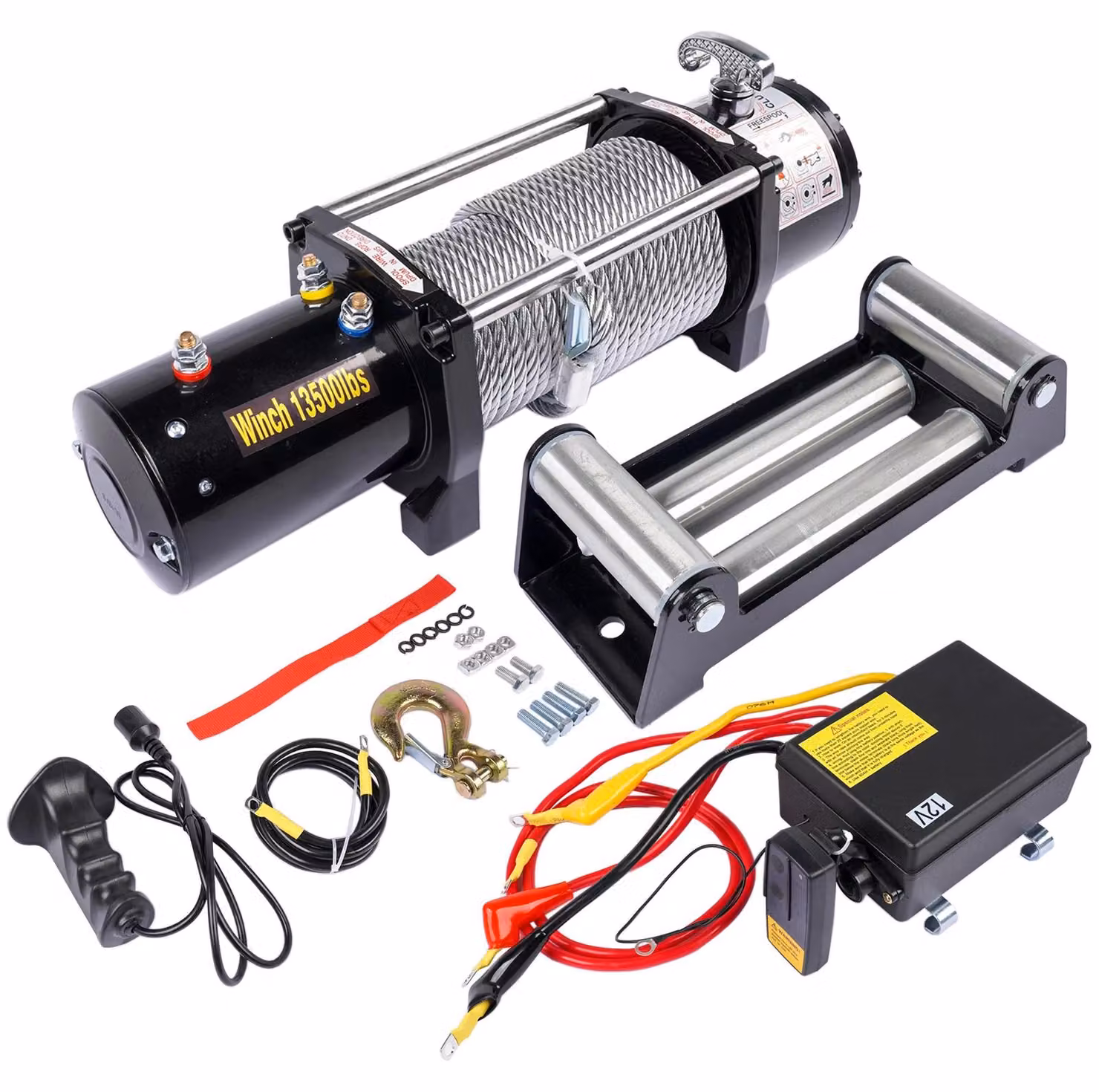 Avvolgitori elettrici a fune - AP03 - 12 V DC - Capacità di traino: 6123 kg - Motore da 6,6 CV - Riduttore epicicloidale