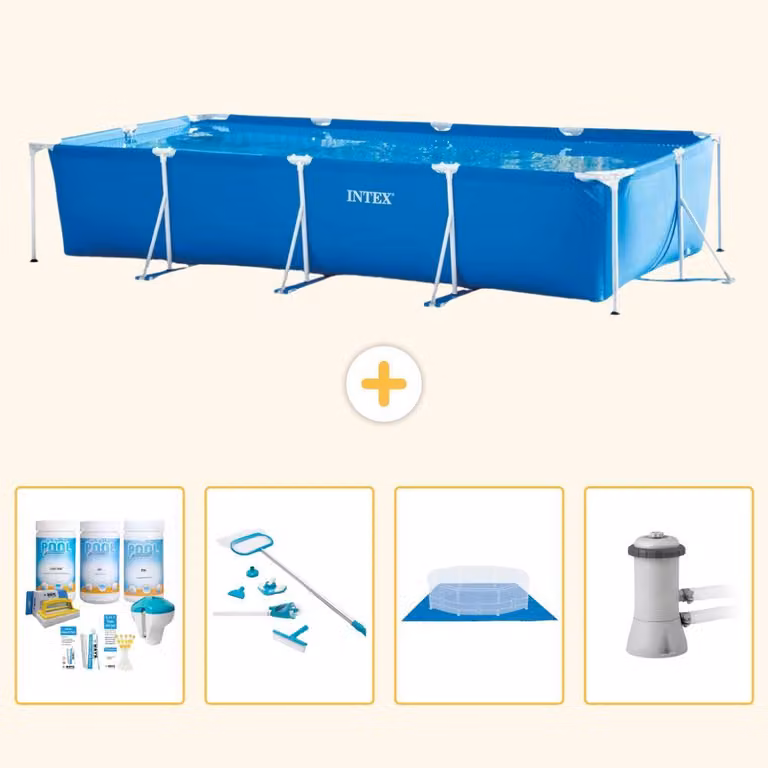 Piscina fuori terra rettangolare - 450x220x84 cm - composta da 5 elementi - modello S20848