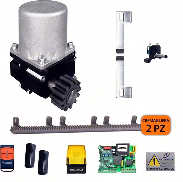 KIT MOTORE 300KG SCORREVOLE AUTOMATICO CON 2 MT CREMAGLIERA NYLON 230V KV3