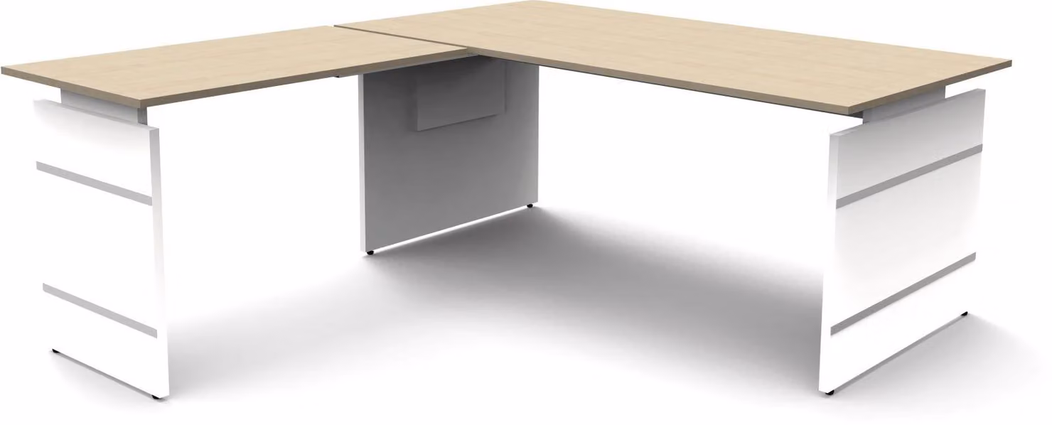 Forma 4 combinazione angolare, regolabile manualmente in altezza, acero, dimensioni combinazione angolare:180 x 180 cm