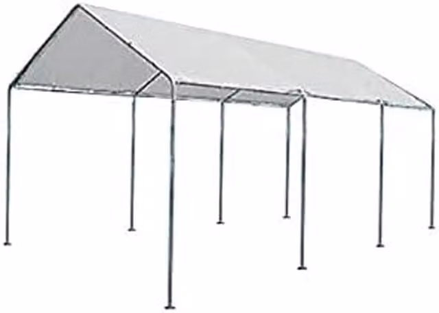 GAZEBO DA GIARDINO "NAMPA" 3x6m TELAIO IN METALLO COPERTURA IN POLIESTERE BIANCO LIF