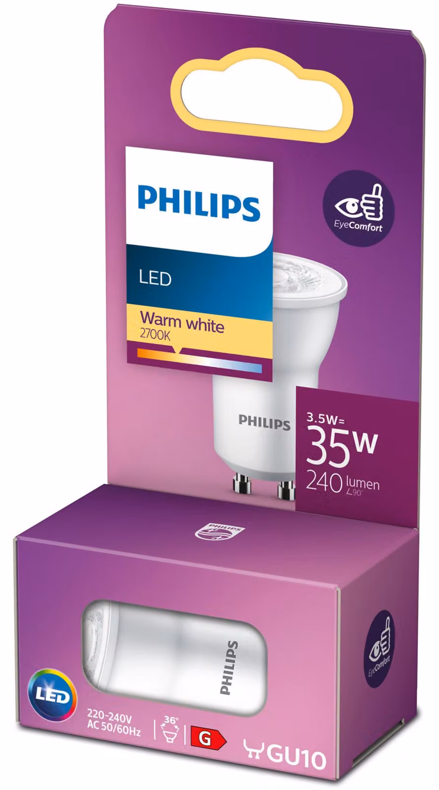 Philips MR11 GU10 3,5W-35W WW 36D 2700K