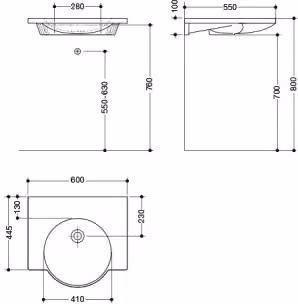 HEWI 950.11.120 Lavabo,