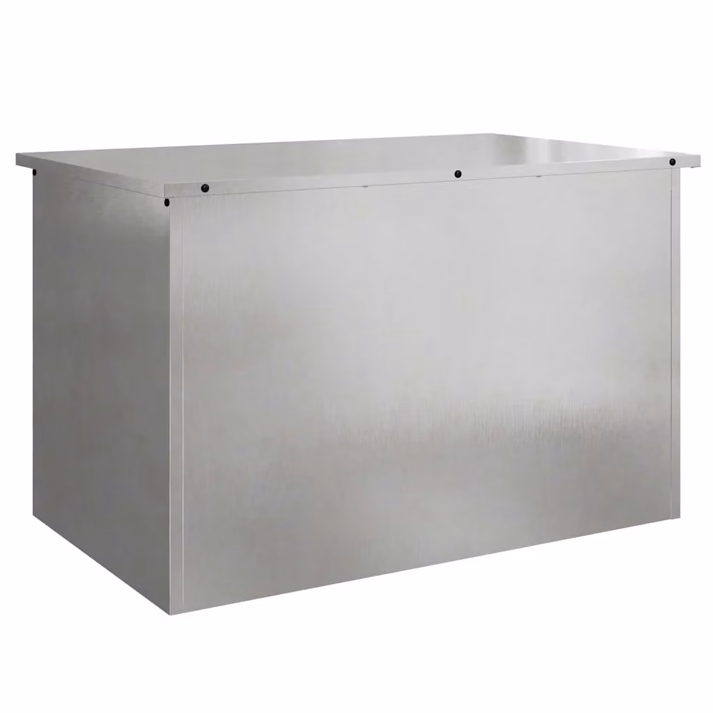 vidaXL Cassa per cuscini da giardino in acciaio zincato argento L 80 cm, P 50,5 cm, H 50 cm – 2