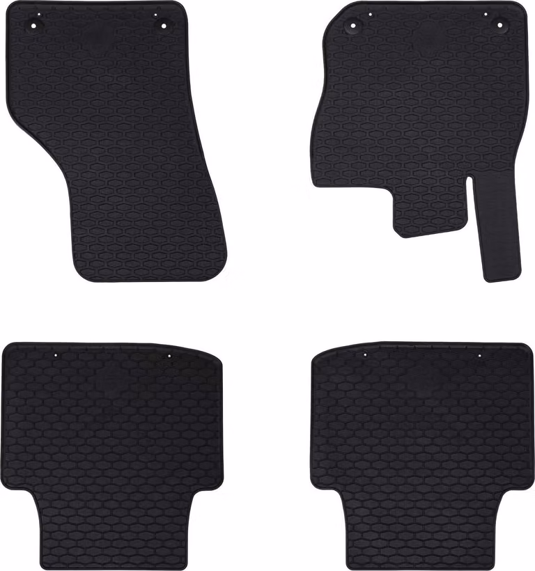 Tappetino per Auto 4 pcs Nero Gomma