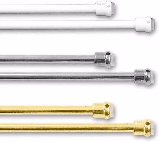 Set di aste cromate regolabili - senza foratura - 1 set - 25-36 cm