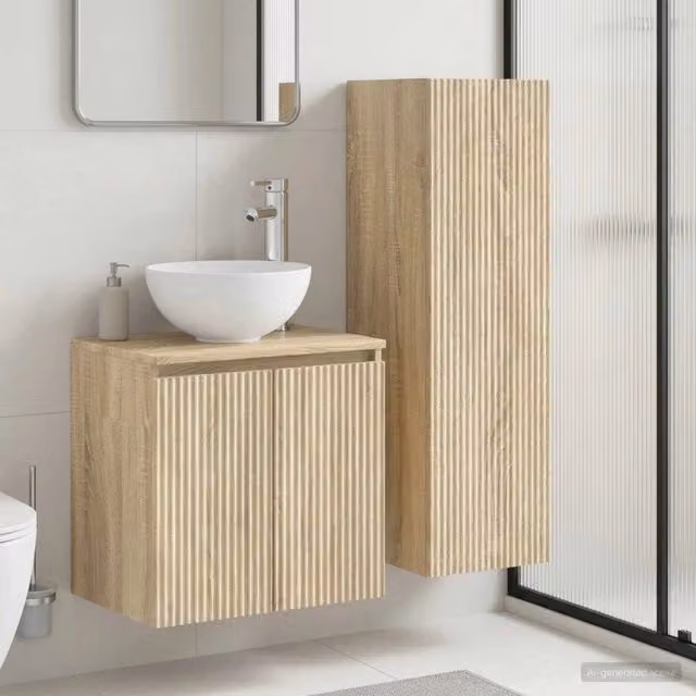 Set di mobili per il bagno 2 pz Rovere Sonoma 3406115