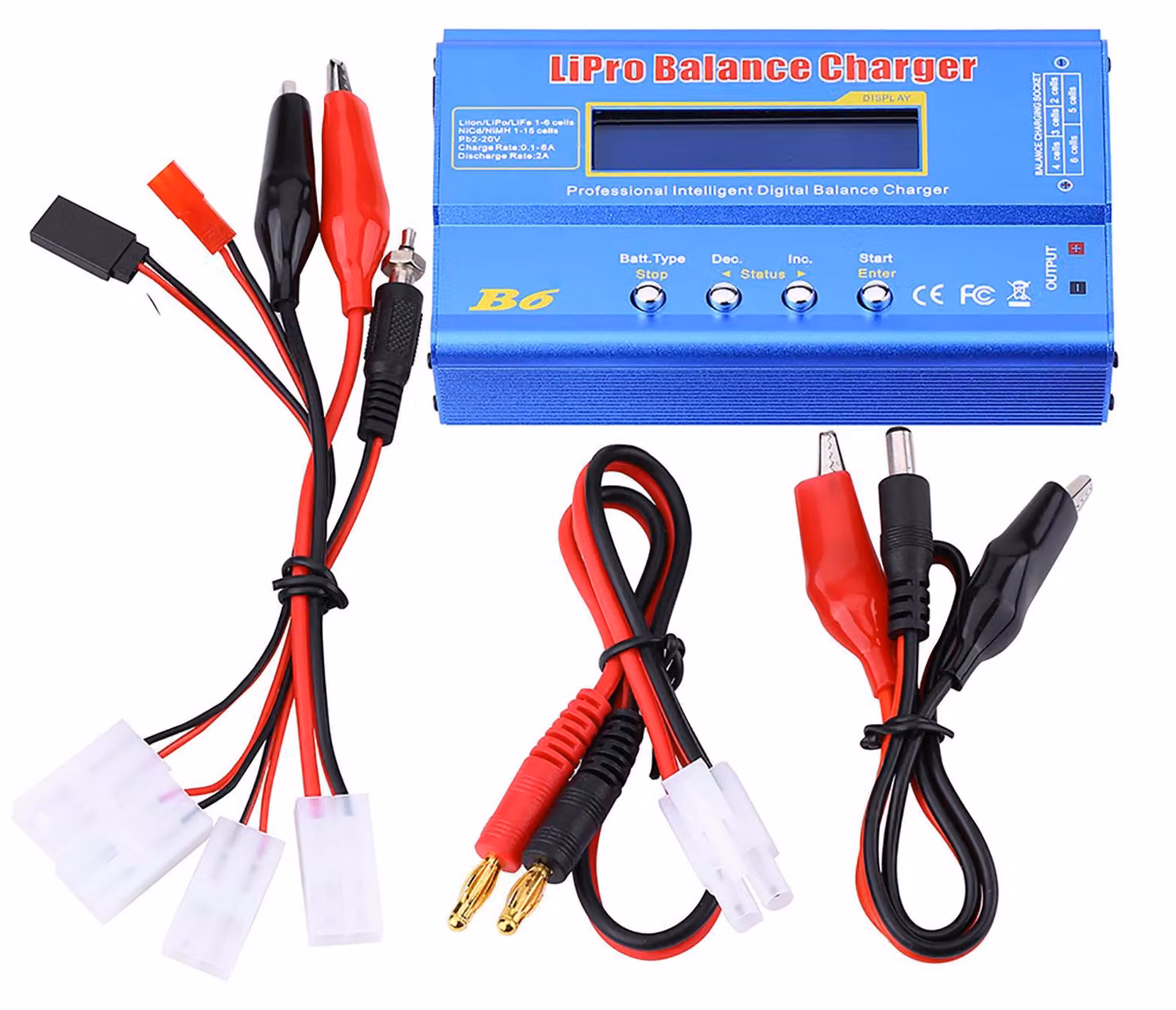 Batteria RC LiPo, caricabatterie digitale bilanciato, accessori per telecomandi con cavi, connettori Tamiya