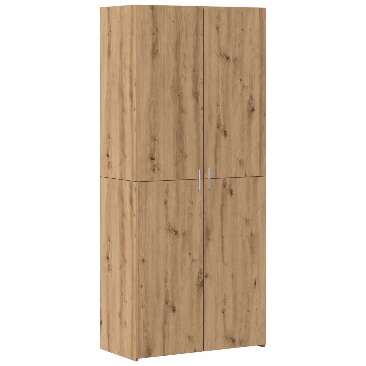 Set di 2 credenze vidaXL in rovere marrone con ante a battente per soggiorno o ufficio, L: 80 cm, P: 42 cm, H: 185 cm