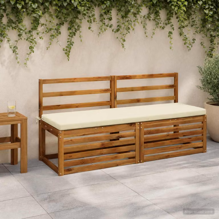 Cuscino per panchina vidaXL SOEST rettangolare in poliestere beige con rivestimento rimovibile e resistente ai raggi UV