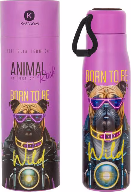 Bottiglia termica Bulldog rock Animal Collection viola da 500 ml kasanova – 1