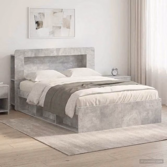 Telaio del letto con storage Grigio Cemento 140 x 200 cm 3433496