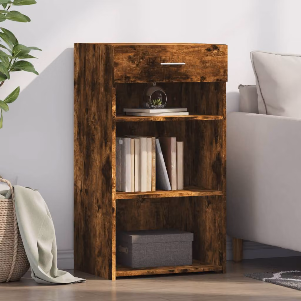Credenza moderna vidaXL in legno Rovere Fumo, L: 50 cm, P: 42,5 cm, H: 93 cm