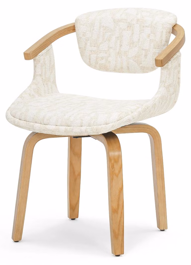 Sedia da pranzo ADALIZ - crema / beige / rovere