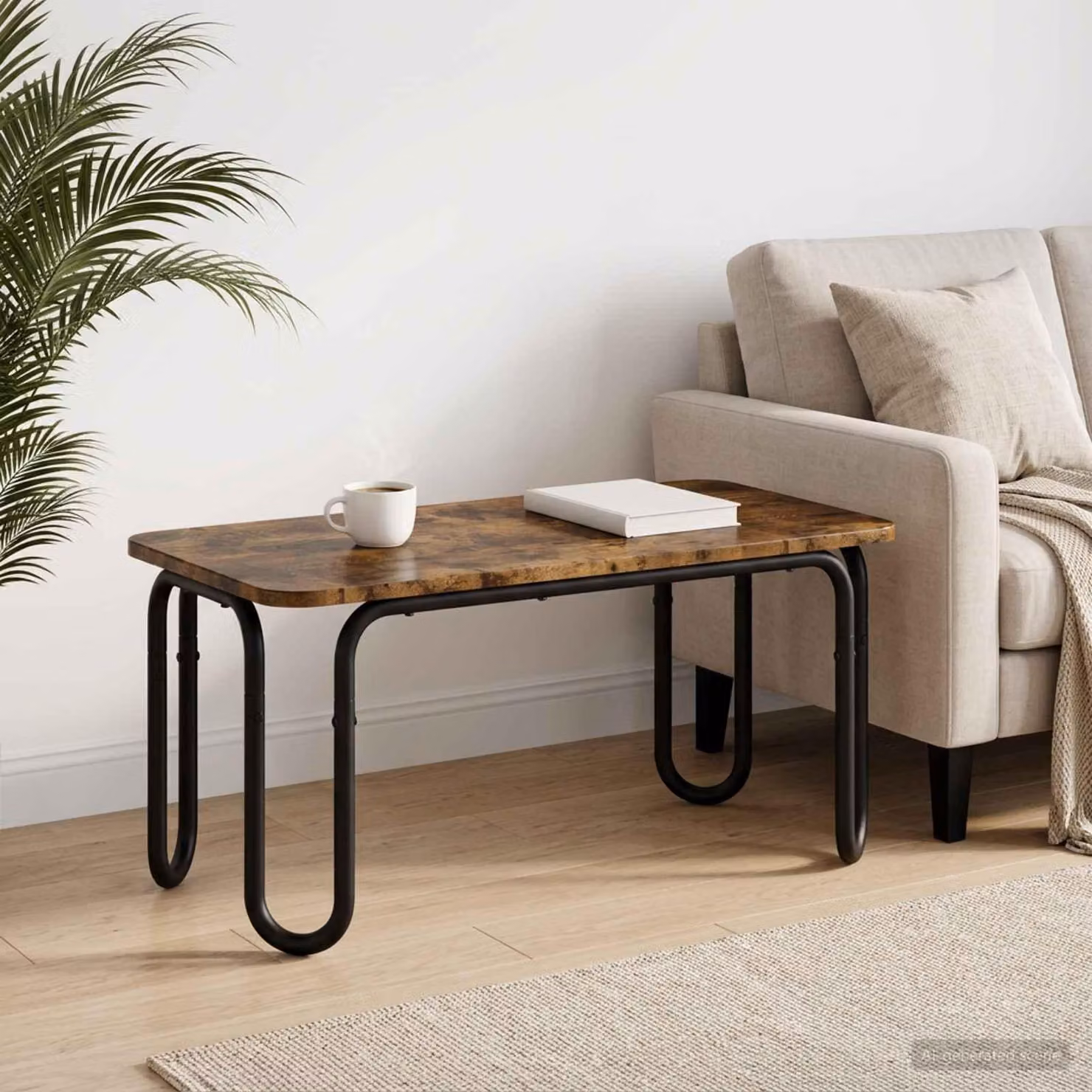 Maison Exclusive - Tavolino in legno massello di quercia affumicata, dimensioni 100 x 50 x 45 cm