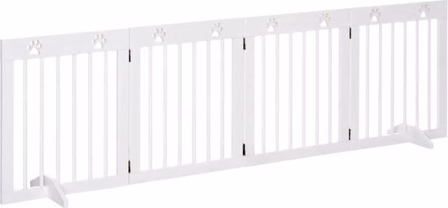 Barriera di sicurezza modulare per animali 204 x 30 x 61 cm pieghevole porte scale scandinava in legno di pino bianco 21_0007404