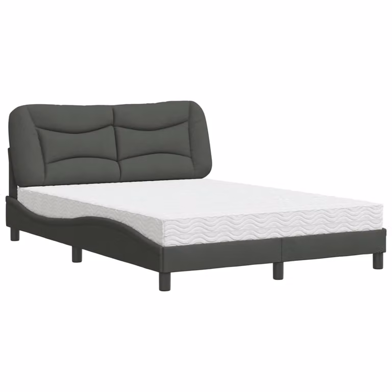Letto con Materasso Hvar Grigio Scuro 120x200 cm Tessuto