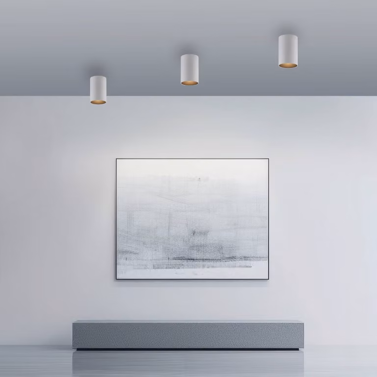 PURE Plafoniera Point, dimmerabile, Bianco / Opale, Bagno, Metallo, Moderno, Plafoniera