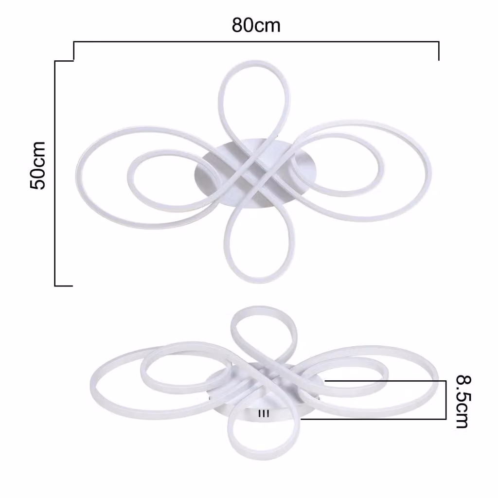ZMH Lampada da soffitto LED bianca moderna con telecomando e dimmerabile da 78W, diametro 80 cm – 2