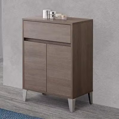 Mobiletto multiuso da bagno Way con 2 ante e un cassetto in rovere scuro L: 60 cm, H: 84,5 cm, P: 35 cm