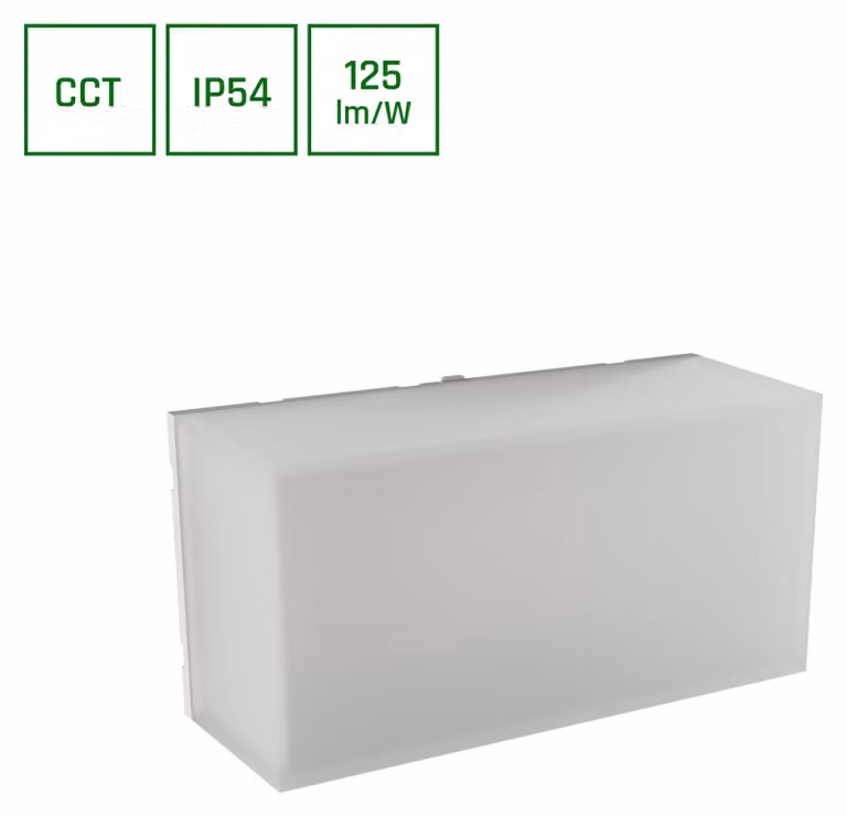 Spectrum LED Lampada da esterno Applique Scatollo Bianco 22x10cm IP54 8W 1000lm CCT 3000K/4000K/6000K