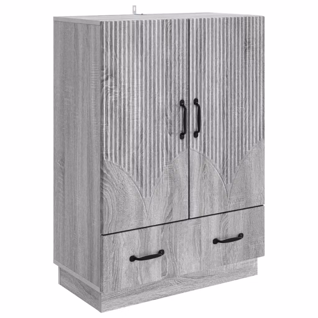 Credenza moderna vidaXL in legno MDF grigio con design astratto L/P/H: 66 x 34,5 x 92 cm – 2