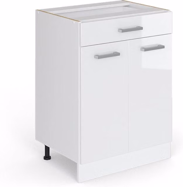 Base universale R-Line Vicco Bianco lucido con cassetti, senza piano di lavoro, L: 60 cm