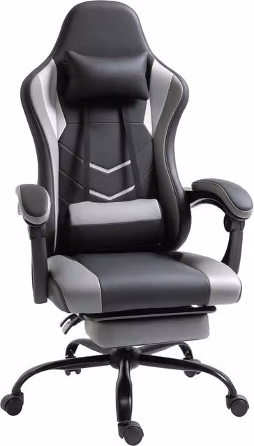 Sedia da Gaming Ergonomica Minimal Nero L/P/H: 62 x 52 x 128 cm