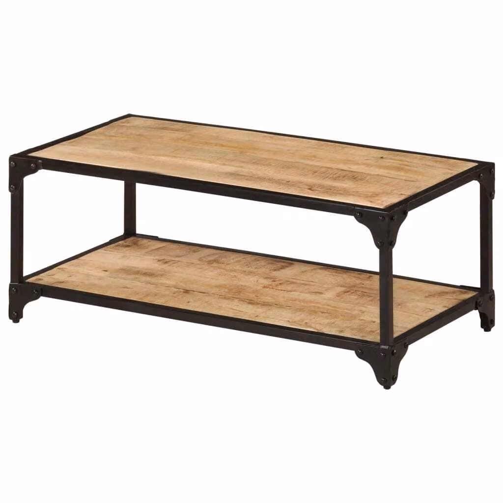 vidaXL Tavolino 90x45x35 cm Legno di mango massiccio grezzo - Tavolino - Tavolini - Tavolini - Tavoli da caffè