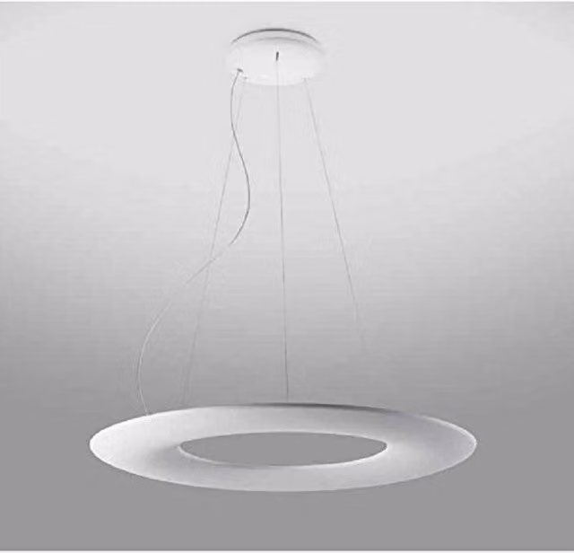 Lampadario a sospensione Trade Shop con design ad anello LED moderno colore bianco