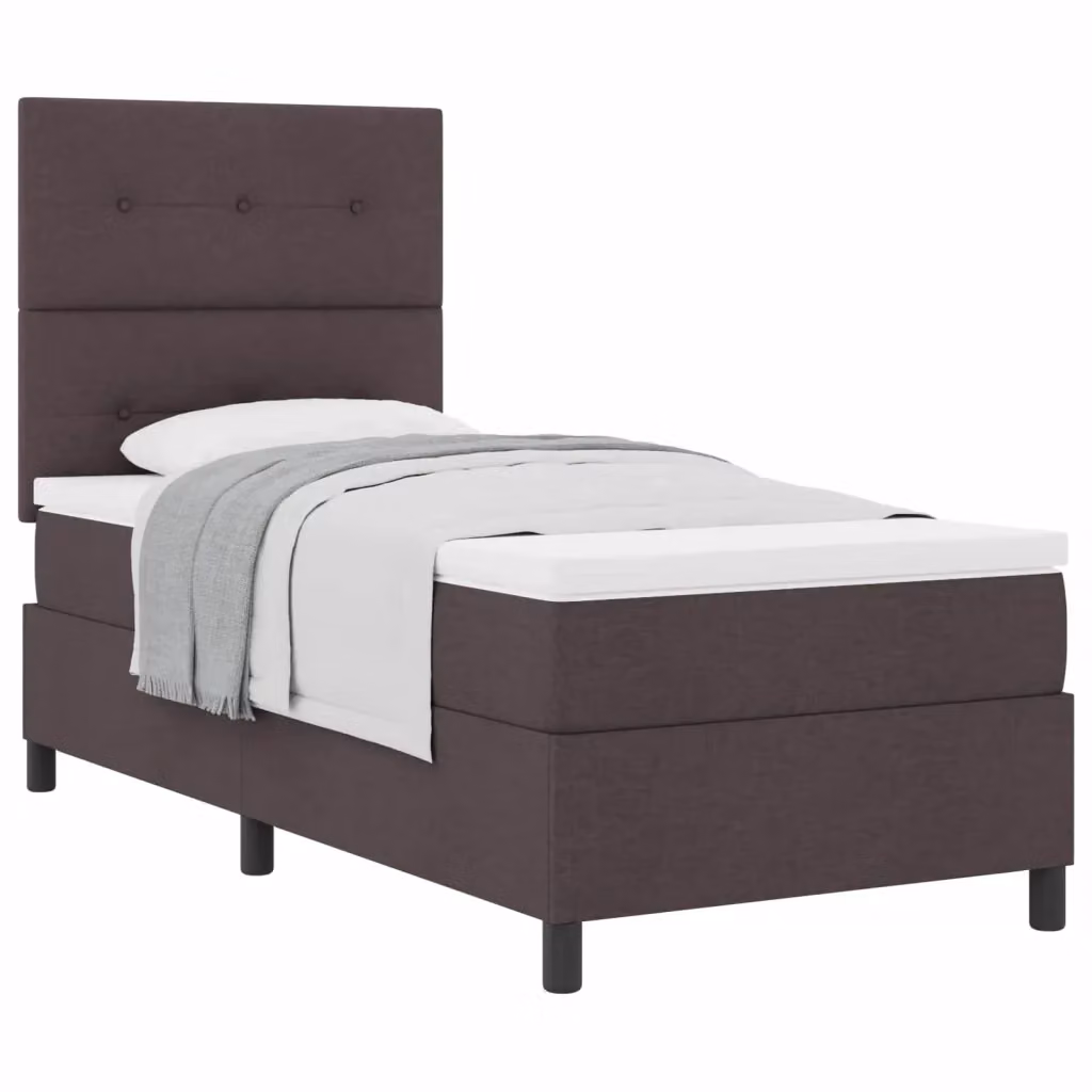 Letto a molle con testiera vidaXL in tessuto marrone L: 100 cm, P: 200 cm, H: 203 cm – 2
