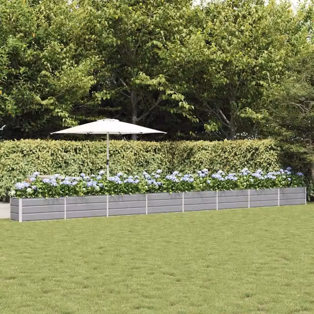 Fioriera vidaXL in acciaio zincato grigio L: 770 cm, P: 50 cm, H: 45 cm