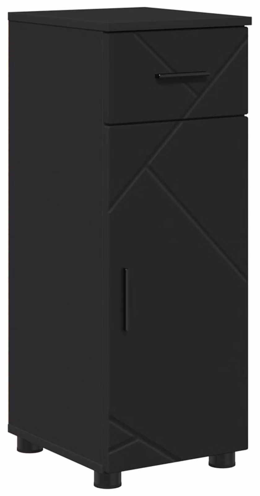 SYFAX™ Mobile da Bagno con cassetto con porta Nero 30 x 35 x 80 cm